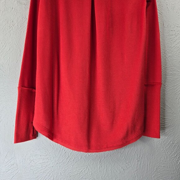 We The Free Thermal Shirt Size XS Orange Oversized Relaxed Fit Pull OVer Top - Picture 10 of 12